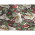 thumbnail image 3 of Ambesonne Nature Quilted Bedspread Set 3 Pcs, Flowers Berries Birds Print, King, Dark Coral Reseda Green, 3 of 4