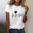 thumbnail image 2 of Women's Floral Print Round Neck T-Shirt, Casual Short Sleeve Summer Top with Embroidery Design, Loose Fit Comfortable Blouse for Beach Vacation, Date Nights and 2025 Seasonal Fashion Black XXL, 2 of 4