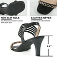 thumbnail image 4 of Women's Fashion Low Chunky Heel Pump Sandals Open Toe Ankle Strap Dress Sandals, 4 of 6