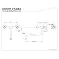 thumbnail image 2 of Kingston Brass KS1202AX Wall Mount Kitchen Faucet, Polished Brass, 2 of 2