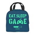 thumbnail image 4 of ZICANCN Insulated Lunch Bag for Women Men, Eat Sleep Game Design Print Blue Reusable Cute Lunch Bags for Picnic School Work Office, 4 of 8