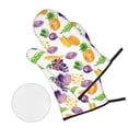 thumbnail image 2 of ZNDUO Oven Mitts and Pot Holders Sets, Watercolor Fruit Abstract Pattern Non-Slip Cooking Oven Mitts, 2 of 8