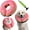 Pink Polka Dots Donut, variant on Donut Brown Dog Cone Collar,Soft Cone Collar for Dogs After Surgery for Large Medium Small Dogs,Pet Inflatable Collar Protective Recovery Donut Collar, M (Neck:9"-12")