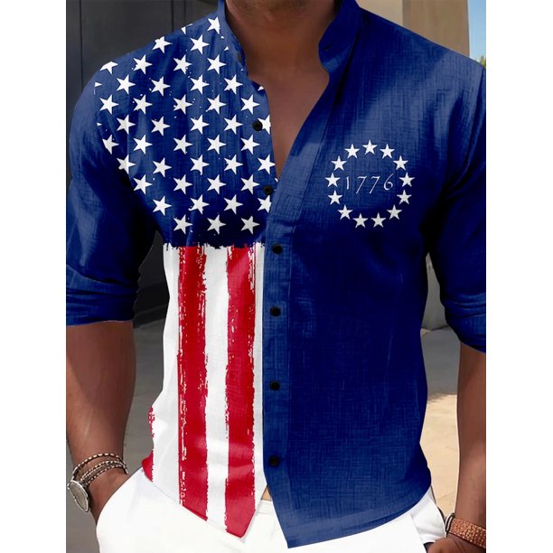 Nueva camisa abotonada informal de estilo europeo y americano para hombre, de manga larga, para fiestas nocturnas, uso diario, para exteriores, de calle, camisa azul de talla grande 6XL