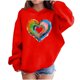 thumbnail image 1 of Sudadera con capucha y estampado de corazón de San Valentín, sudadera de manga larga para niños y niñas, chaqueta para niñas de talla mediana y grande., 1 of 7