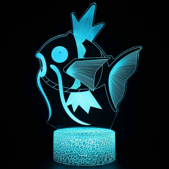Lámpara LED Illusion Light 3D Fish Anime con luz nocturna con cambio de color
