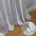 thumbnail image 2 of Sheer Curtains Long for Living Room Bedroom, Bathroom Curtain Window Grommet Voile Drapes, Stripe Farmhouse Curtains Faux Linen Window Treatments Curtain,Dark Grey, 52"X95",2 Panels, 2 of 7