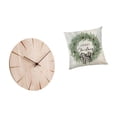 thumbnail image 6 of 2 Set Wooden Wall Clock Pillow Cover Silent Function for Office Sofa Christmas Family Room Use, 6 of 8