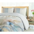 thumbnail image 3 of Ambesonne Flowers Duvet Cover Set, Dreamy Hibiscus Composition, Calking, Soft Blue Ivory Blush, 3 of 4