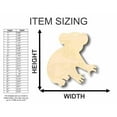 thumbnail image 2 of Unfinished Wood Koala Bear Shape - Animal - Craft - up to 46" DIY 10" / 3/4", 2 of 3