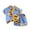 00&Blue2724, variant on Boys Summer Beach Outfits Sunflower Print Short Sleeve Button Down Shirt Shorts Set