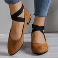thumbnail image 3 of Mepaouo Women's Flats Elastic Ankle Straps Heeled Ballet Dance Shoes Closed Round Toe Dressy Mary Jane, 3 of 8