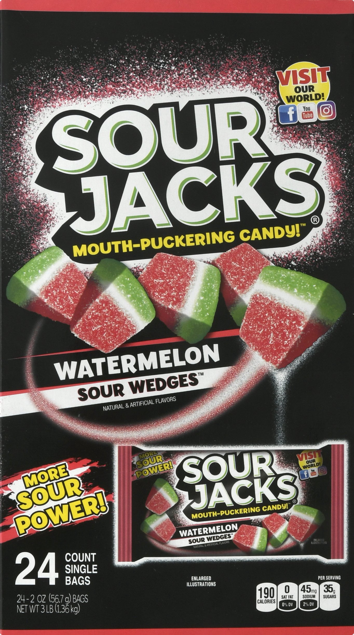 The Promotion In Motion Sour Jacks  Soft & Chewy Sour Candies, 24 ea