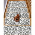 thumbnail image 2 of Vintage Pastoral Flowers Stair Treads Non Slip for Steps Green Flower Leaf Farmhouse Style 15 Pcs Reusable Adhesive Stair Runner Mats for Dogs Elders Carpet Treads Rugs for Staircase 8x30 In, 2 of 7