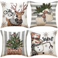 thumbnail image 3 of Sofá decoración del hogar decorativo personalizado copo de nieve Santa Claus Feliz Navidad funda de almohada tiro almohada de felpa funda de cojín Decoración, 3 of 4