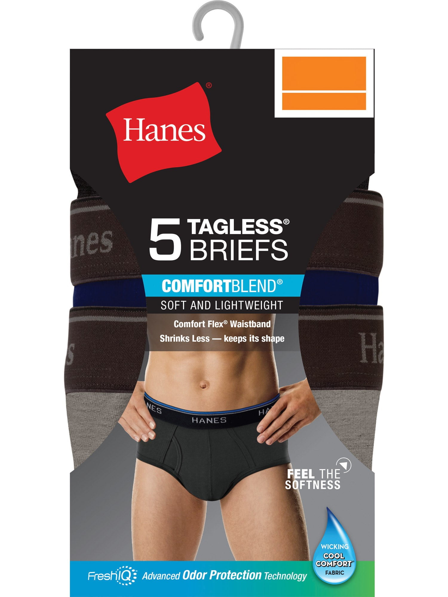 Hanes Ultimate Comfort Blend 5 Pack Briefs, Color: Blk Gry Blu