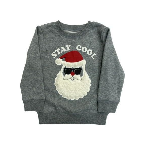 Jumping Beans Infant & Toddler Boys Gray Stay Cool Santa Holiday Sweatshirt 18m