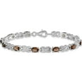 thumbnail image 4 of Sterling Silver Rhodium-Plated Smoky Quartz Bracelet (7 X 5) Made In Thailand qx851sq, 4 of 5