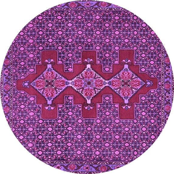 Ahgly Company Indoor Round Persian Purple Traditional Area Rugs, 4' Round