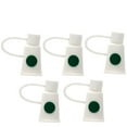 thumbnail image 1 of MasteelfCA 1 Set 5 Pcs Dust-proof Straw Covers Reusable Leakproof Straw Caps Plugs (Green White), 1 of 8