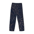 thumbnail image 5 of Junzan Men'S Pajama Pants Copper-Gold Gloss Outline Navy Dark Blue Sleepwear Pants Pj Bottoms Drawstring And Pockets, 5 of 9