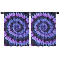 Blackout Kids Curtains,Blue Purple Tie Dye Pattern Childrens Insulated Curtains Set Of 2,Bedroom Essentials,Toddler Room Decor 42"x54"