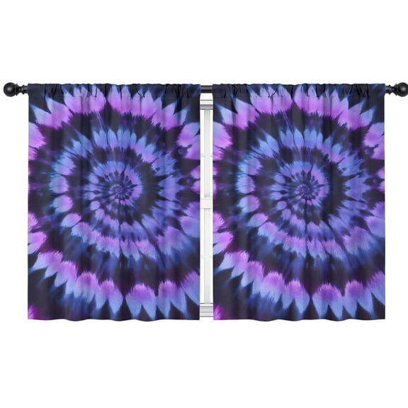 Blackout Kids Curtains,Blue Purple Tie Dye Pattern Childrens Insulated Curtains Set Of 2,Bedroom Essentials,Toddler Room Decor 42"x54"