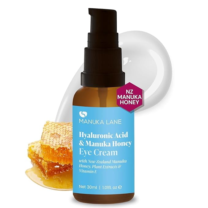 Hyaluronic Acid Eye Cream with Manuka Honey, Plant Extracts, Eye Bright & Vitamin E