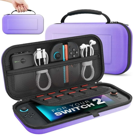 MoKo Carrying Case for Nintendo Switch 2 2025 Protective Hard Shell Portable Travel Carry Case Pouch Holds 10 Cartridges w/Pockets for Switch 2 Accessories and Games Gradient Purple MoKo Carrying Case for Nintendo Switch 2 2025 Protective Hard Shell Portable Travel Carry Case Pouch Holds 10 Cartridges w/Pockets for Switch 2 Accessories and Games Gradient Purple
