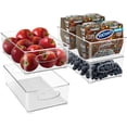 thumbnail image 2 of Sorbus Plastic Storage Bins Stackable Clear Pantry Organizer Box Bin Containers for Organizing Kitchen Fridge, Food, Snack Pantry Cabinet, Fruit, Vegetables, Bathroom Supplies (4-pack), 2 of 7