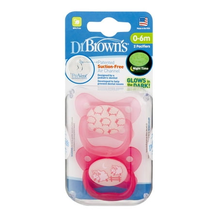 Dr. Brown's Glows in the Dark Pacifiers - 0-6M - 2 PK, 2.0 PACK