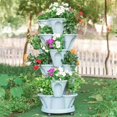 thumbnail image 4 of Flower Herb Self Watering Stacking Planting Pot Single Layer Tower Plastic Stackable Vertical Gardening Strawberry Planter, 4 of 5