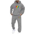 thumbnail image 3 of VBTAPA Men's Tracksuit 2 Piece Hoodie Sweatsuit Sets Heart Print Casual Athletic Jogging Suits Lounge Sports Outfits Sales of Today Prime Gray XL, 3 of 6