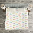 thumbnail image 3 of Ambesonne Cartoon Quilted Bedspread Set 3 Pcs, Funny Panda Bears Artwork, King Size, Multicolor, 3 of 3