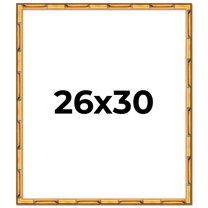 26x30 Frame Gold Bamboo Solid Wood Picture Frame | 1 Inch Moulding Width | Interior Frame Depth