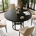 thumbnail image 5 of Round Dining Table for 4-6, 47 Inch Kitchen Table with Storage Shelf and Metal Frame, Modern Circle Table for Apartment, Living Room, Office, 5 of 8