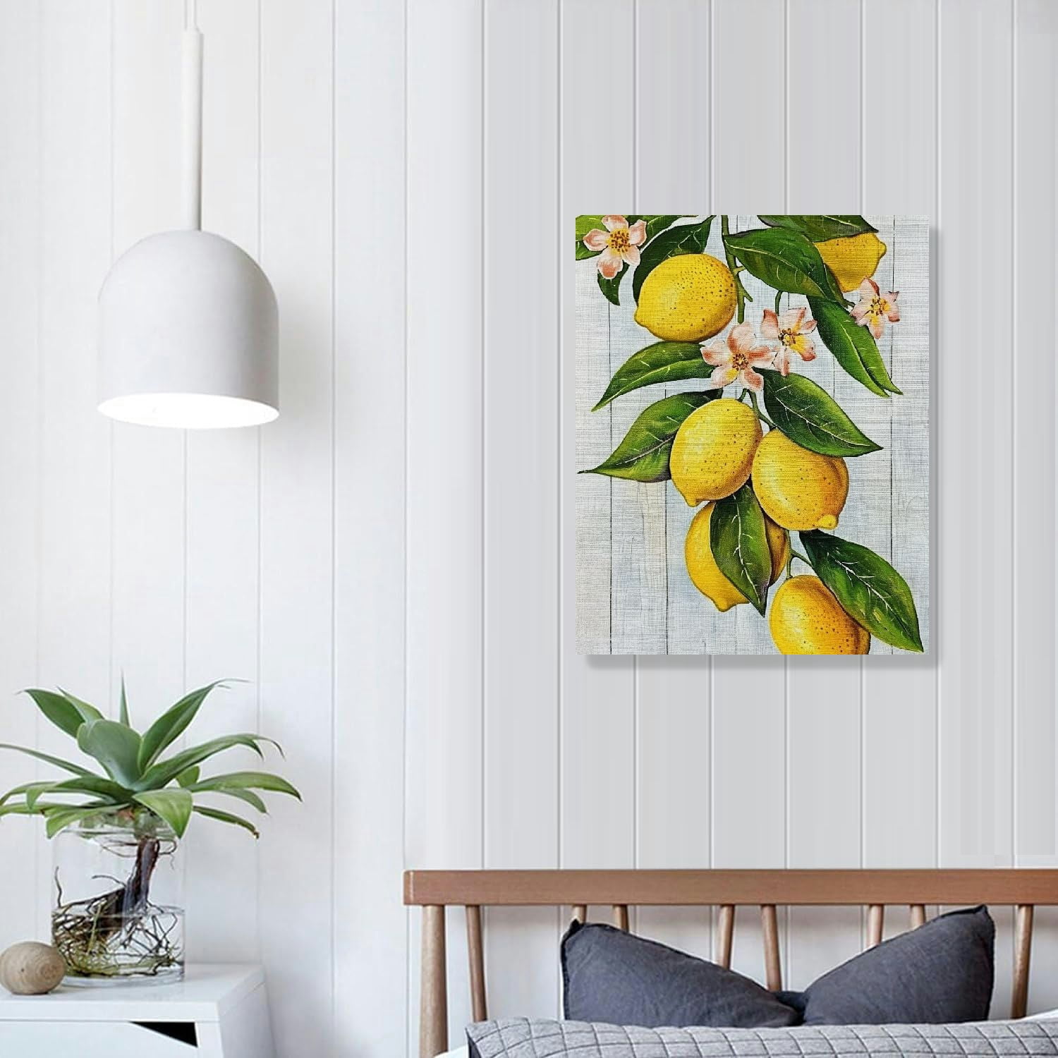 Nawypu Watercolor Lemon Print Lemon Decor Canvas Wall Art lemon Kitchen Decor And Accessories Summer Wall Decor Poster Painting for Home Farmhouse Living Room Bedroom Bathroom Dining Room Decoration