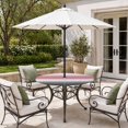 thumbnail image 2 of Round Outdoor Tablecloth with Umbrella Hole and Zipper, Ombre Grey Pink Tablecloth with Elastic Waterproof, Modern Abstract Art Gradient Patio Table Covers for 45" - 54" Picnic Pool Tables, 2 of 9