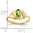 thumbnail image 2 of 14K Yellow Gold 6X4mm Oval Peridot A Diamond Ring (Size 6) Made In United States x9716pe/a, 2 of 5