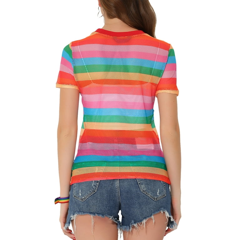 Rainbow sheer on sale top
