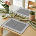 thumbnail image 6 of Grey Geometric Placemats for Dinning Table Set of 6, Bohemia Tribal Farm Tribal Patterned Burlap Kitchen Place Mats Waterproof Cloth Table Mats, Indoor Outdoor Placemats Easy Clean Dinner Decor, 6 of 8