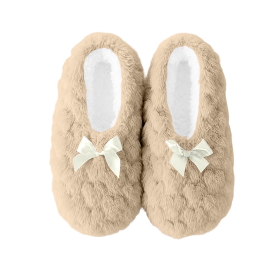 UTSJKR Womens Low Profile Soft Sole Indoor Floor Sock Shoes, Thick Warm Knit House Slipper Socks, Lightweight Non Slip Home Footwear for Winter, 1 Pair