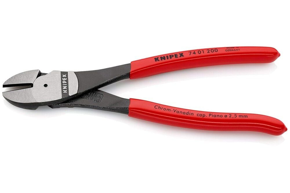 KNIPEX Tools 74 01 200, 8-Inch High Leverage Diagonal Cutters