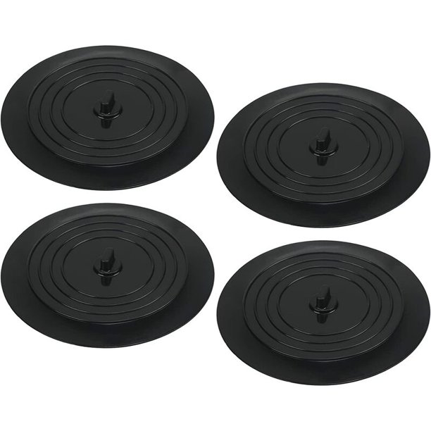 BR-Vie 4 piezas de tapón de baño universal, tapón de fregadero con ventosa, tapón de drenaje de tapón de baño de silicona de 15 cm para cocina, baño, fregadero, lavandería, negro esquí esquí Gafas de esquí