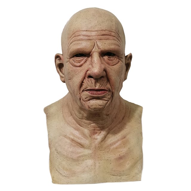 Anciano De Halloween Halloween Old Grandpa Full Mask Old Man Grandma Headgear Disfraz de fiesta (A)