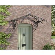 Palram - Canopia Lily Victorian Acrylic Door Awning, 6 W x 4 D x 2 H, Black