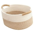 thumbnail image 1 of Cesta tejida de cuerda de tela para organizar juguetes, cesta decorativa suave con asas 33 cm x 24 cm x 18 cm, 1 of 9