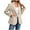 Beige, variant on Women's Long Sleeve Blazer Dressy Casual Lapel Collared Single Button Work Office Suit Jacket for Business Wedding Party