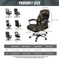 thumbnail image 7 of Renewold Camo Hunting Forest Black Home Office Chair Cover for Armrest Chairs Universal Stretchable Rotating Boss Chair Slipcover Chair Protector Cover for Office Chair, S, 7 of 7