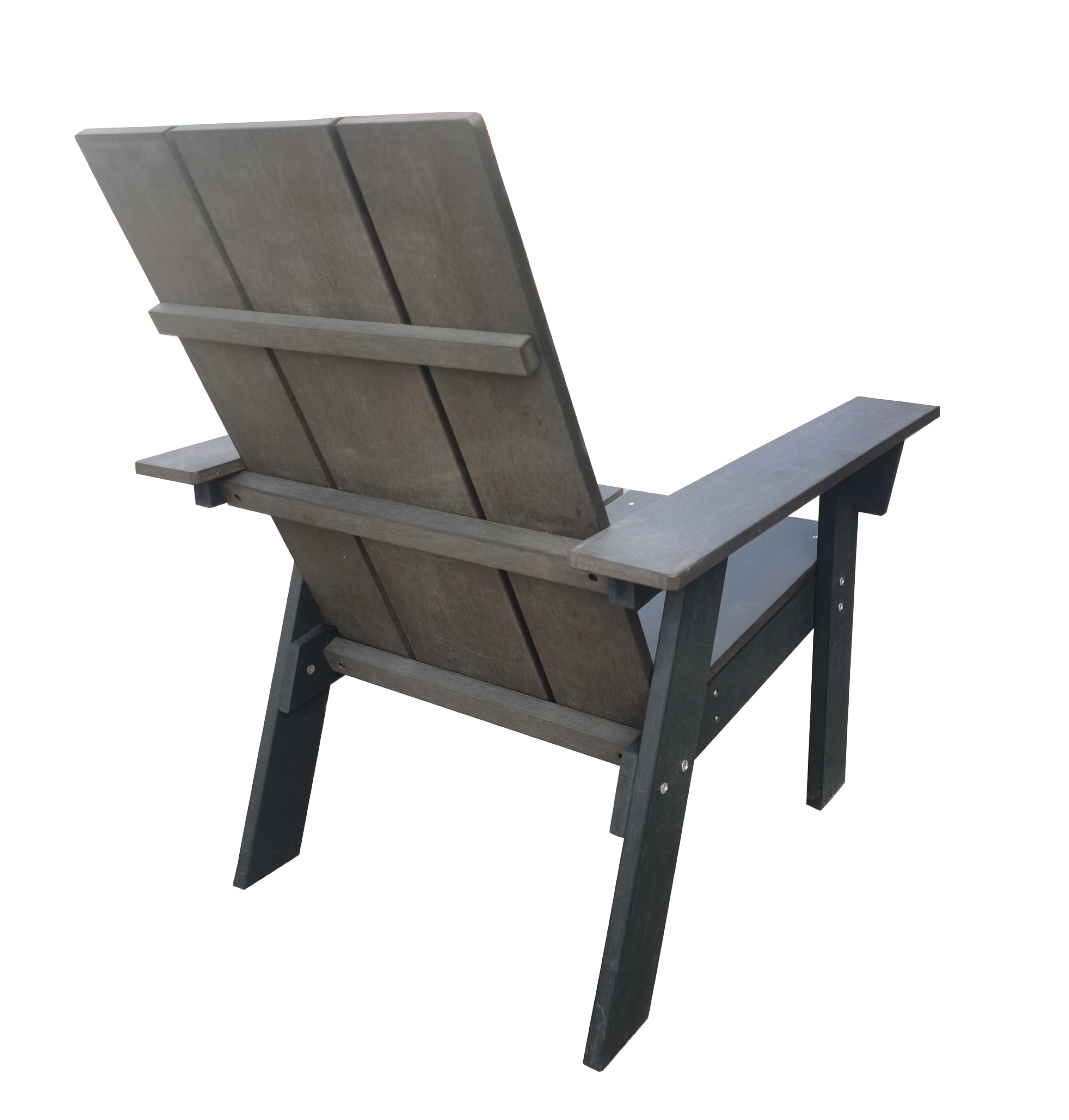Outdoor All-Weather Polystyrene Wood Layton 3pcs Adirondack Set,,Black & Grey Two tone finish